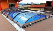 Pokrivač za bazen ELEGANT - antracit boja na aluminijumskim profilima