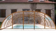 Pokrivač za bazen TROPEA NEO™ sa imitacijom drveta na aluminijumskim profilima